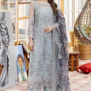 Imrozia Premium Embroidered Net Suits Unstitched 3 Piece
