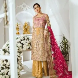 Embroidered Net Suits Unstitched 3 Piece